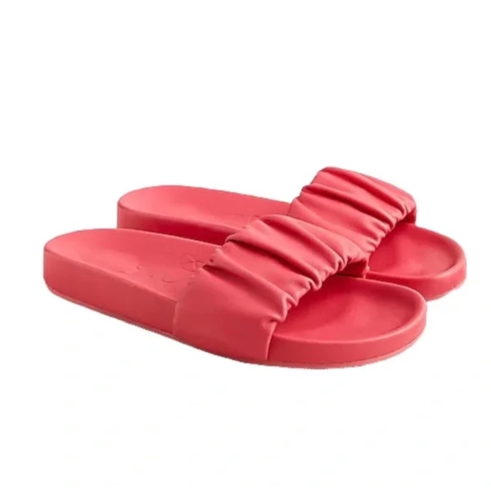 J. Crew Leather Pacific Scrunchie Strap Marlow Slides